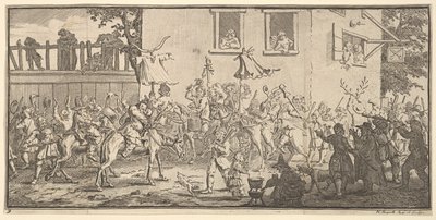 Hudibras and the Skimmington Sytten små illustrationer til Samuel Butlers Hudibras..., 1721-26. af William Hogarth