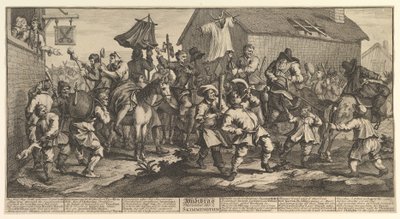 Hudibras and the Skimmington Tolv store illustrationer for Samuel Butlers H..., februar 1725-26. af William Hogarth