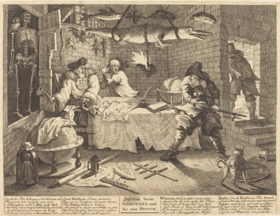 Hudibras slår Sidrophel og hans mand Whacum af William Hogarth