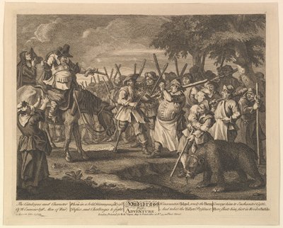 Hudibrass First Adventure Tolv store illustrationer for Samuel Butlers Hudibras, Pl..., 1725-68. af William Hogarth