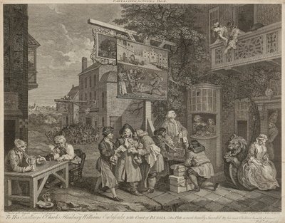 Humors of An Election (Sæt med fire) (gravering) af William Hogarth