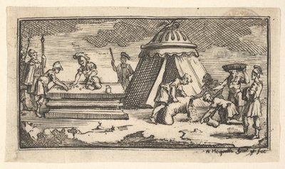 Udstedte byg i stedet for hvede [første version] John Beaver, Roman Military Punishme..., efter 1725. af William Hogarth