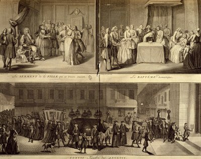 Dom over ung gravid kvinde, dåb og begravelse af William Hogarth
