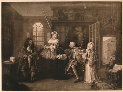 Ægteskab A-la-Mode: 3. Eftersynet, c1743 af William Hogarth