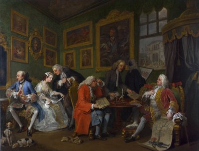 Ægteskab a la Mode: I - Ægteskabsforliget, c.1743 af William Hogarth