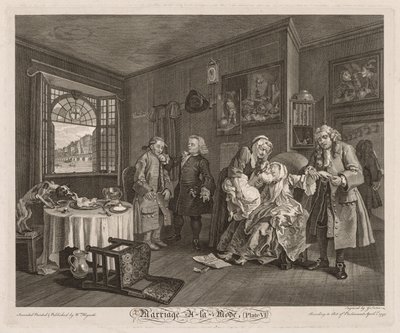 Ægteskab à la Mode: Grevindens død af William Hogarth