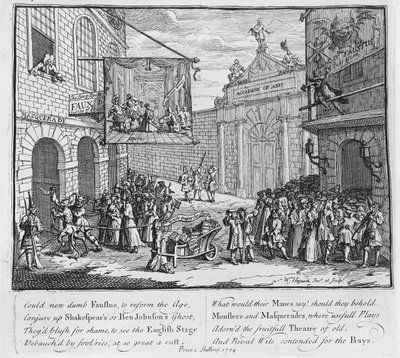 Maskerader og operaer, Burlington Gate, 1724 af William Hogarth