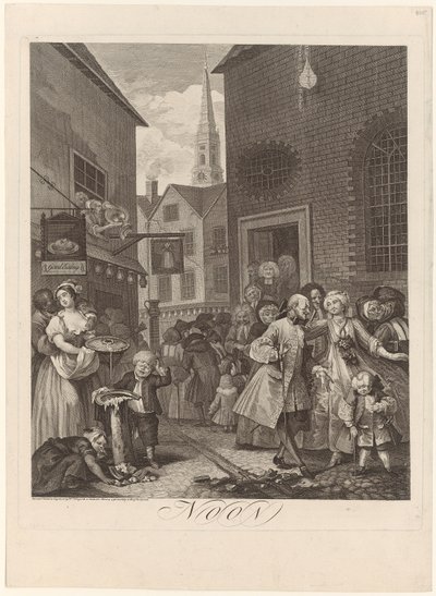 Frokost, side 2 i afsnittet »Fire tidspunkter på dagen« af William Hogarth