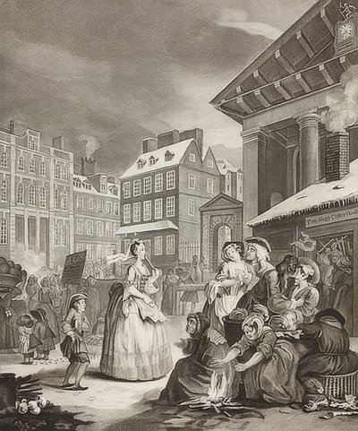 Morgen. Fra: De fire gange på dagen / De fire gange på dagen. 1738 af William Hogarth