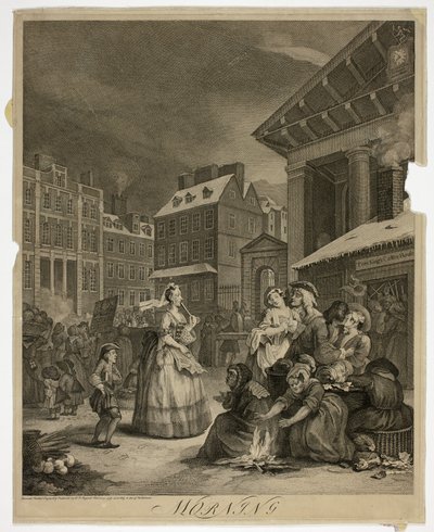 Morgen, tallerken en fra The Four Times of the Day af William Hogarth