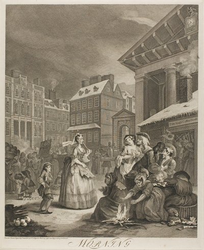 Morgen, tallerken en fra The Four Times of the Day af William Hogarth