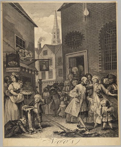 Middag, plade 2 fra serien »Dagens fire tidspunkter« af William Hogarth