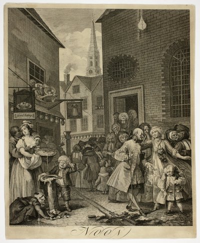 Middag, tallerken to fra The Four Times of Day af William Hogarth