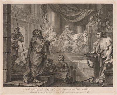 Paul før Félix (Stor tallerken) af William Hogarth