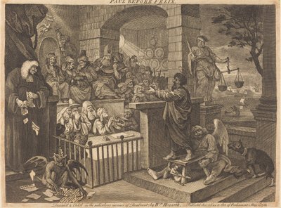 Paul før Felix Burlesqued af William Hogarth