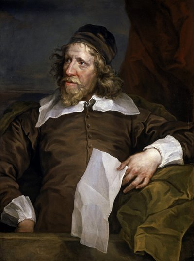 Portræt af Inigo Jones (1573-1652), scenograf og arkitekt, han introducerede renæssancearkitektur til det britiske kongehus efter ophold i Frankrig og Italien. af William Hogarth