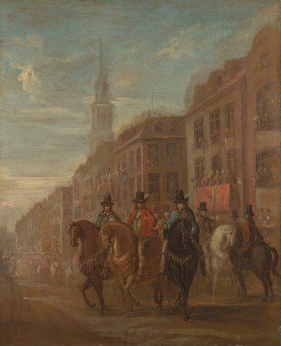 Restaureringsprocession af Charles II ved Cheapside af William Hogarth