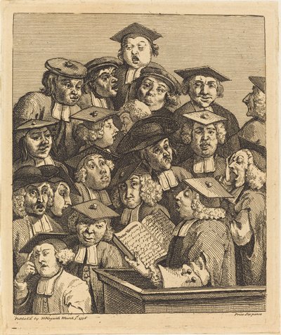 Forskere ved et Foredrag af William Hogarth