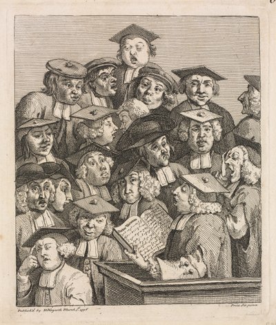 Forskere ved et Foredrag af William Hogarth