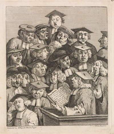Forskere ved et Foredrag, 1736-1737. af William Hogarth