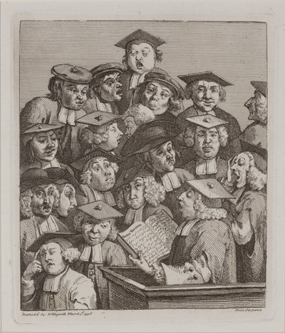 Forskere ved et foredrag, 3. marts af William Hogarth