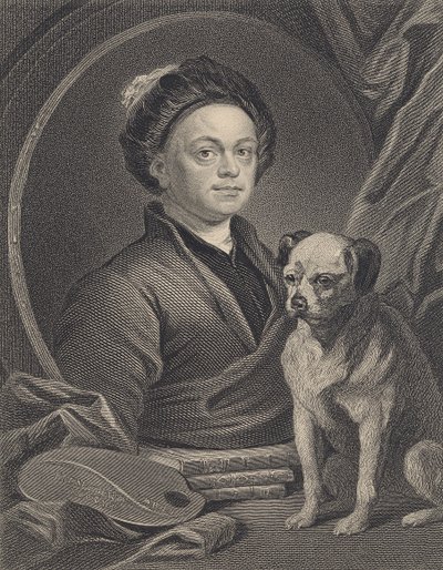 Selvportræt, graveret af J. Mollison af William Hogarth