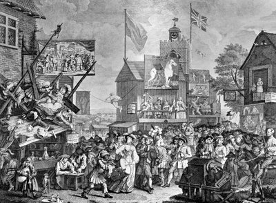 Southwark Fair, 1733. af William Hogarth
