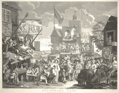 Southwark Fair, graveret af Thomas Cook (1744-1818) af William Hogarth