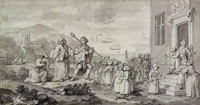 Study for the Foundlings (pen, blæk og vask på papir) af William Hogarth