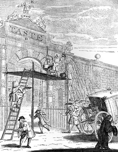 Smag: The Gate of Burlington House, 1731. af William Hogarth