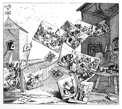 Slaget om billederne, 1745. af William Hogarth