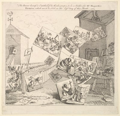 Slaget om billederne, 1745. af William Hogarth