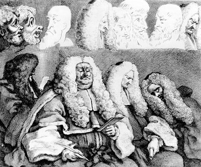 Bænken, 1758. af William Hogarth