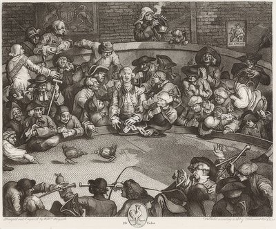 Cockpittet / Der Hahnenkampfplatz. 1759 af William Hogarth