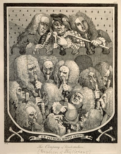 The Company of Undertakers af Georg Friedrich Haendel, karikaturstik af William Hogarth af William Hogarth