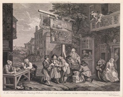 Valget, planche 2: «Stemmekampagne» af William Hogarth