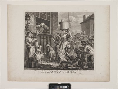 Den rasende musiker (ætsning og gravering) af William Hogarth