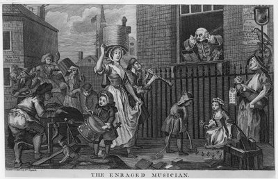 Den rasende musiker af William Hogarth