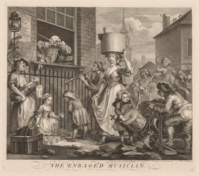 Den rasende musiker af William Hogarth