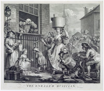 Den rasende musiker, 1741 af William Hogarth