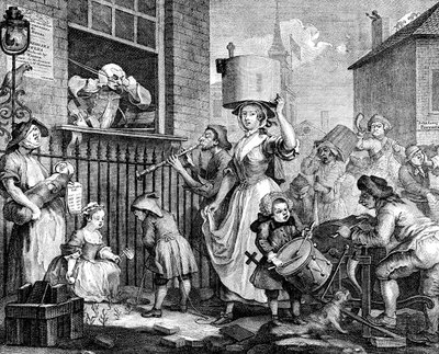 Den rasende musiker, 1741 af William Hogarth