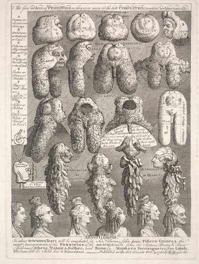 The Five Orders of the Perriwigs, 15. oktober af William Hogarth