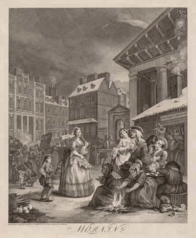De fire gange på dagen, 1738. af William Hogarth