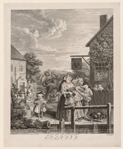 De fire gange på dagen: Aften af William Hogarth