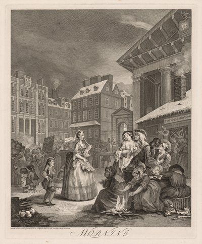 De fire gange på dagen: Morgen, 1738. af William Hogarth
