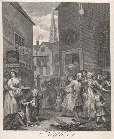 Døgnets fire tider, tavle II: Middag af William Hogarth