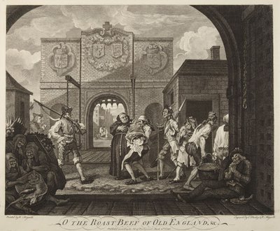 Porten i Calais eller Det gamle Englands roastbeef af William Hogarth