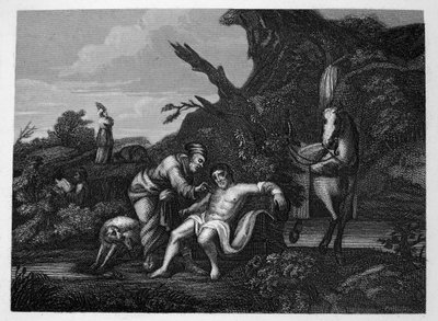 Den barmhjertige samaritaner af William Hogarth