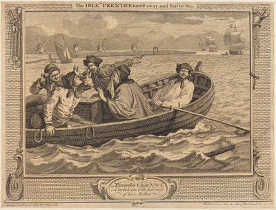 Den dovne lærling bliver bortvist og sendt til søs af William Hogarth