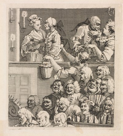 Det leende publikum, 1733. af William Hogarth